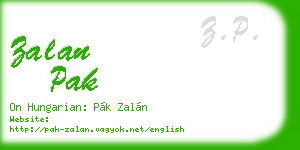 zalan pak business card
